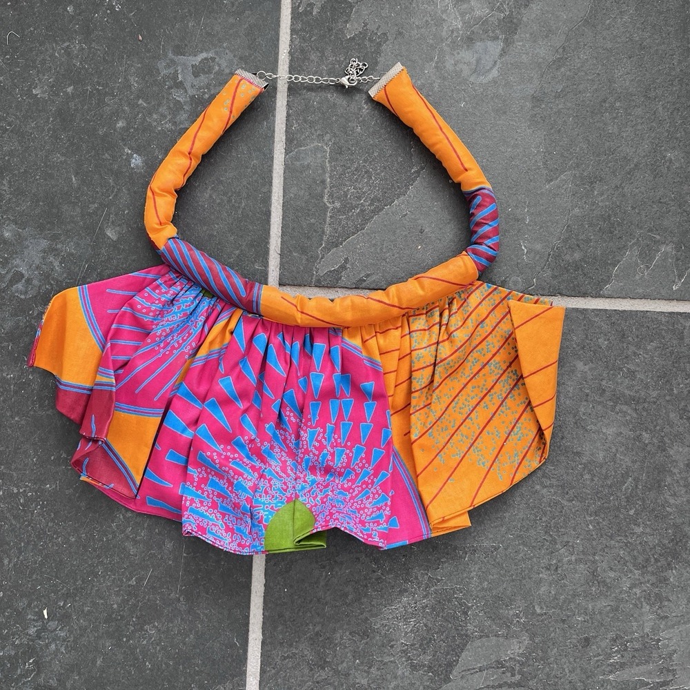Vibrant Orange & Pink Statement Necklace